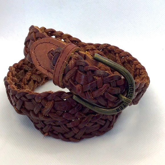 Hollister Brown Braided Leather Belt XS/S - Picture 2 of 5